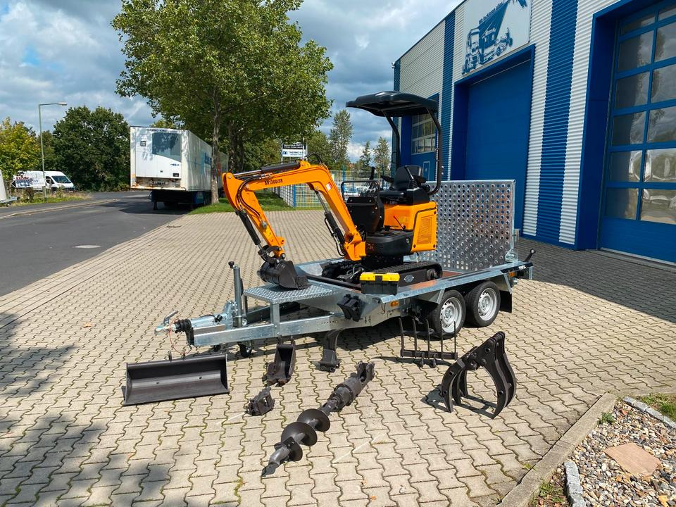 Minibagger BK1300JSR + Anhänger + Zubehör *INKL.19% MWST*BERGER KRAUS*KUBOTA*JOYSTICK*SCHENKWARM*SOFORT!* - Minigraver, Tilhenger: bilde 1 Minibagger BK1300JSR + Anhänger + Zubehör *INKL.19% MWST*BERGER KRAUS*KUBOTA*JOYSTICK*SCHENKWARM*SOFORT!* - Minigraver, Tilhenger: bilde 1