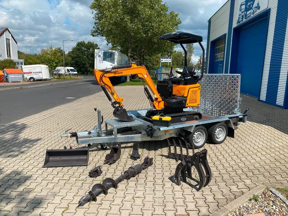 Minibagger BK1300JSR + Anhänger + Zubehör *INKL.19% MWST*BERGER KRAUS*KUBOTA*JOYSTICK*SCHENKWARM*SOFORT!* - Minigraver, Tilhenger: bilde 2 Minibagger BK1300JSR + Anhänger + Zubehör *INKL.19% MWST*BERGER KRAUS*KUBOTA*JOYSTICK*SCHENKWARM*SOFORT!* - Minigraver, Tilhenger: bilde 2