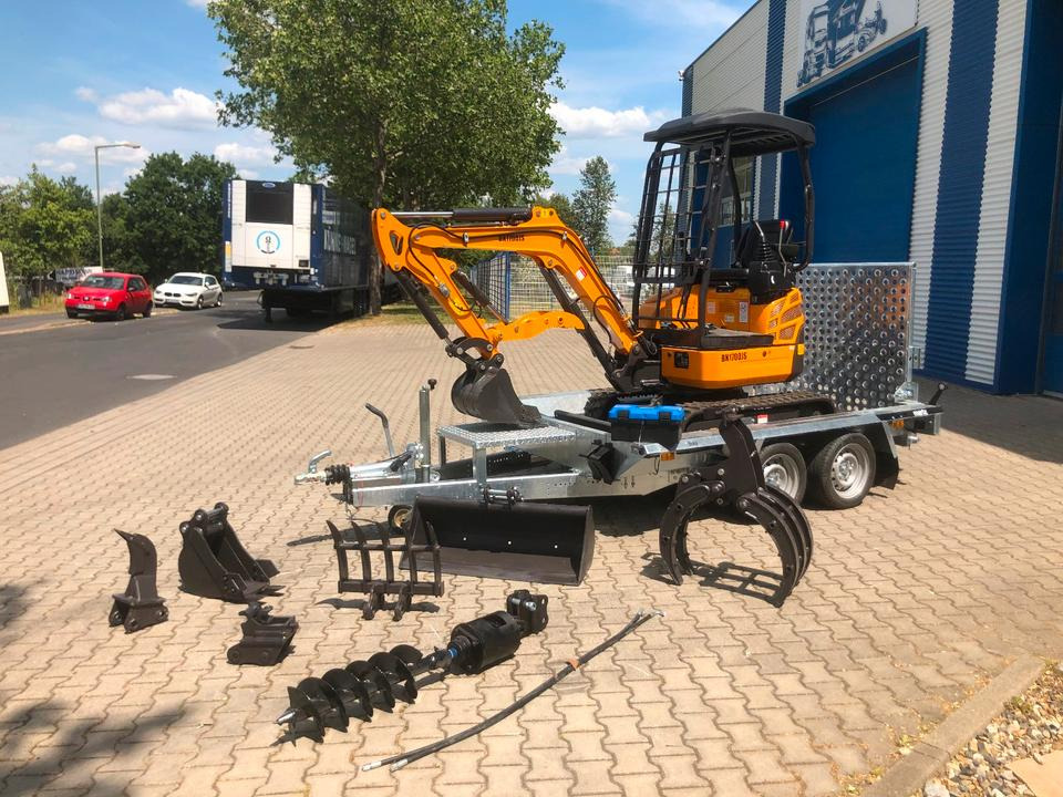 Minibagger BK1700JS + Tieflader + Zubehör *INKL.19% MWST*BERGER KRAUS*KUBOTA*JOYST*SOFORT! - Minigraver, Tilhenger: bilde 2 Minibagger BK1700JS + Tieflader + Zubehör *INKL.19% MWST*BERGER KRAUS*KUBOTA*JOYST*SOFORT! - Minigraver, Tilhenger: bilde 2
