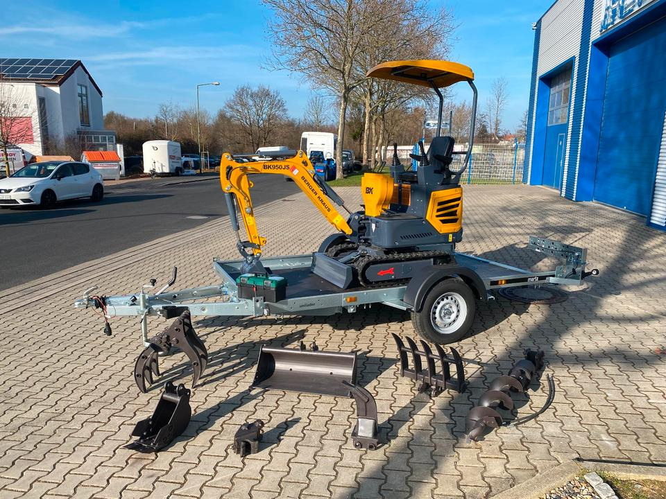 Minibagger BK950JS + Anhänger + Zubehör *INKL.19% MWST*BERGER KRAUS*JOYSTICK*SOFORT!* - Minigraver, Tilhenger: bilde 2 Minibagger BK950JS + Anhänger + Zubehör *INKL.19% MWST*BERGER KRAUS*JOYSTICK*SOFORT!* - Minigraver, Tilhenger: bilde 2