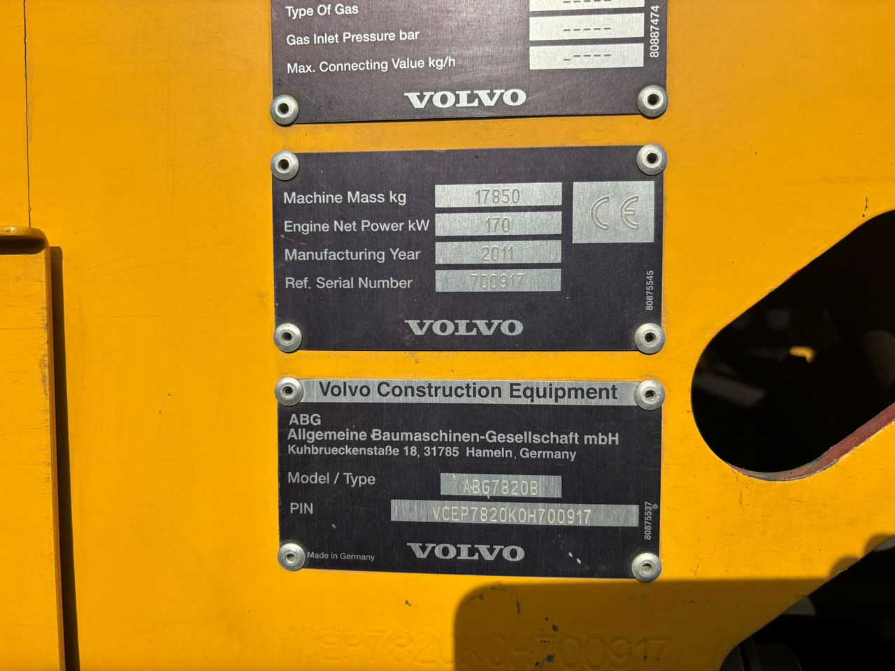 VOLVO ABG 7820B - Asfaltutlegger: bilde 3 VOLVO ABG 7820B - Asfaltutlegger: bilde 3