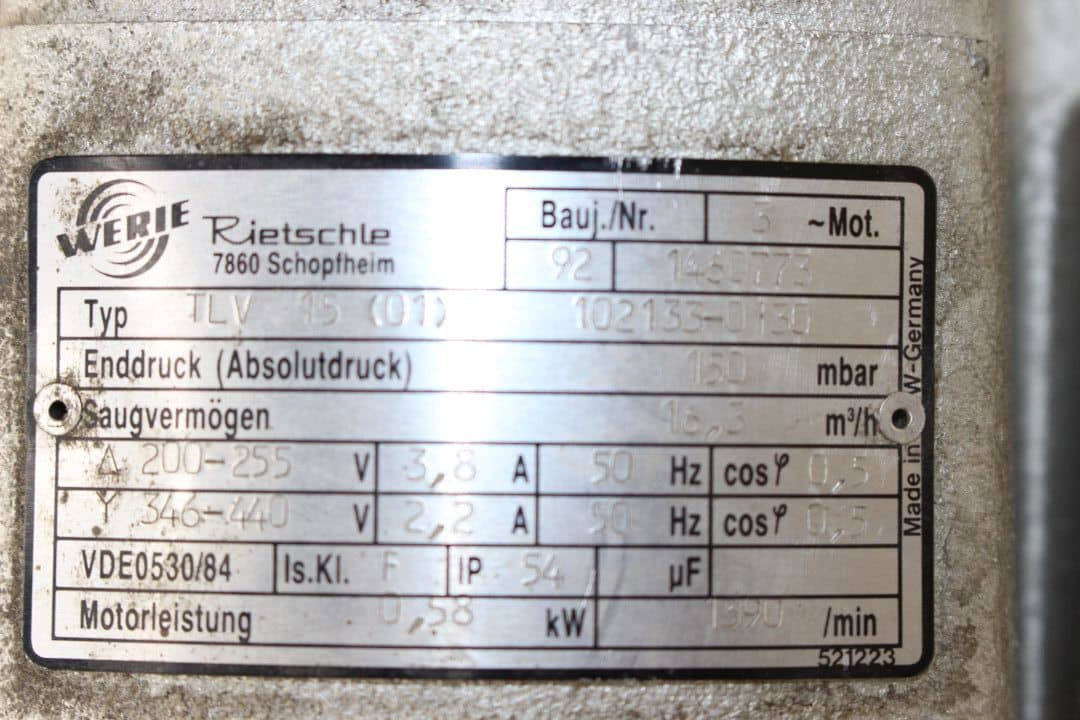 Rietschle TLV 15 (01) - Industrimaskin: bilde 5 Rietschle TLV 15 (01) - Industrimaskin: bilde 5