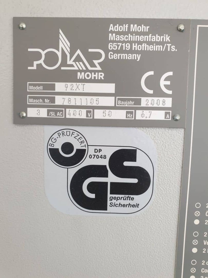 Papirskjæremaskin Polar 92 XT: bilde 6