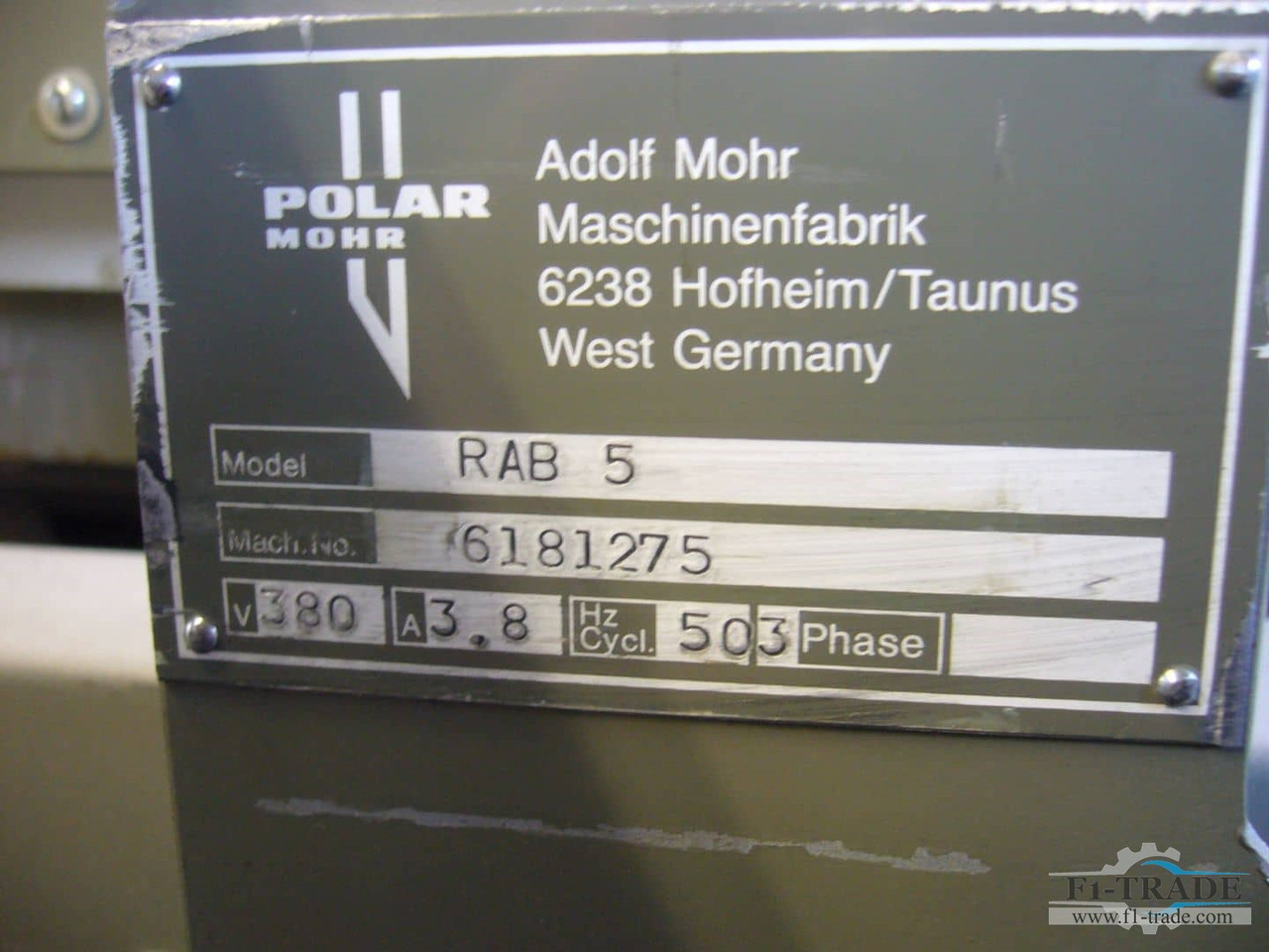 Polar RAB 5 - Trykkmaskin: bilde 4 Polar RAB 5 - Trykkmaskin: bilde 4