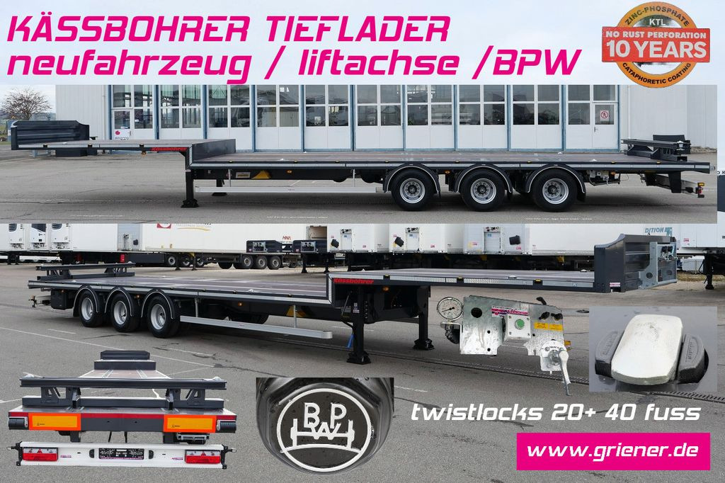 Kässbohrer K.SPJ3 / JUMBO PLATTFORM / BPW /LIFT/ CONTAINER - Lavloader semitrailer: bilde 1 Kässbohrer K.SPJ3 / JUMBO PLATTFORM / BPW /LIFT/ CONTAINER - Lavloader semitrailer: bilde 1