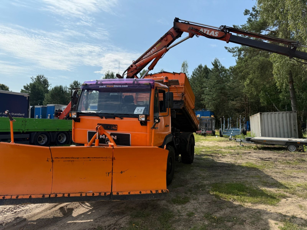 MAN 10.224 Atlas Kran Salzstreuer 4X4 - Tippbil, Kranbil: bilde 1 MAN 10.224 Atlas Kran Salzstreuer 4X4 - Tippbil, Kranbil: bilde 1