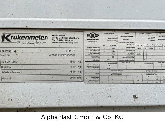 Krukenmeier Schiebeplane 1-Achs Hänger - Kapellhenger: bilde 5 Krukenmeier Schiebeplane 1-Achs Hänger - Kapellhenger: bilde 5