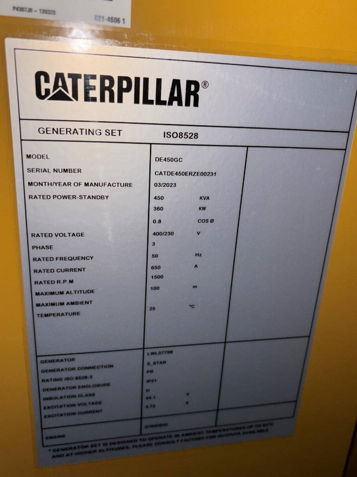 CAT DE450GC - 450 kVA Stand-by Generator - DPX-18219 - Elektrisk generator: bilde 4 CAT DE450GC - 450 kVA Stand-by Generator - DPX-18219 - Elektrisk generator: bilde 4