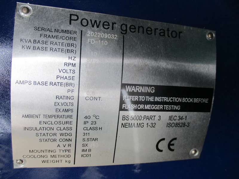 Ny Elektrisk generator Fuji Galaxy FD-110 , New Diesel generator , 110 KVA , 3 Phase: bilde 12 Ny Elektrisk generator Fuji Galaxy FD-110 , New Diesel generator , 110 KVA , 3 Phase: bilde 12