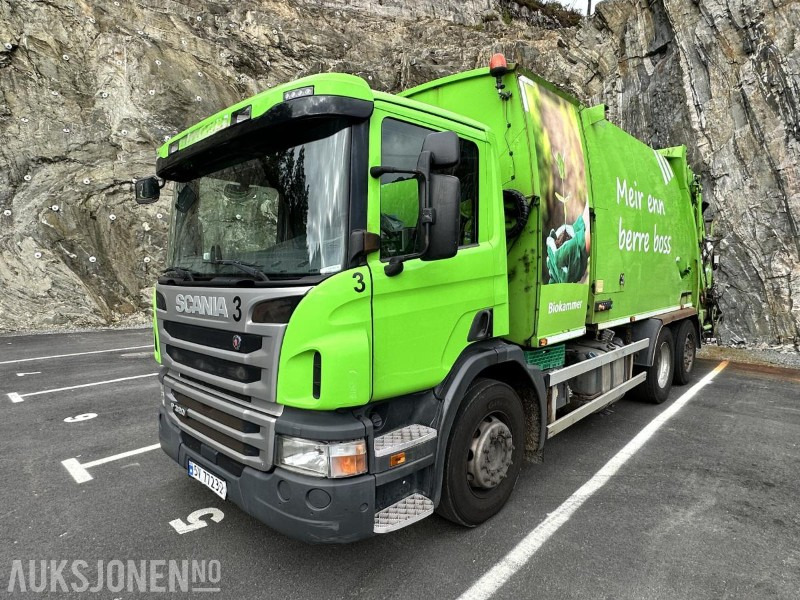 2016 Scania P320 Komprimatorbil - NY EU/2 kammer Inkl. biokammer/MTM påbygg, 277256km - Søppelbil: bilde 1 2016 Scania P320 Komprimatorbil - NY EU/2 kammer Inkl. biokammer/MTM påbygg, 277256km - Søppelbil: bilde 1