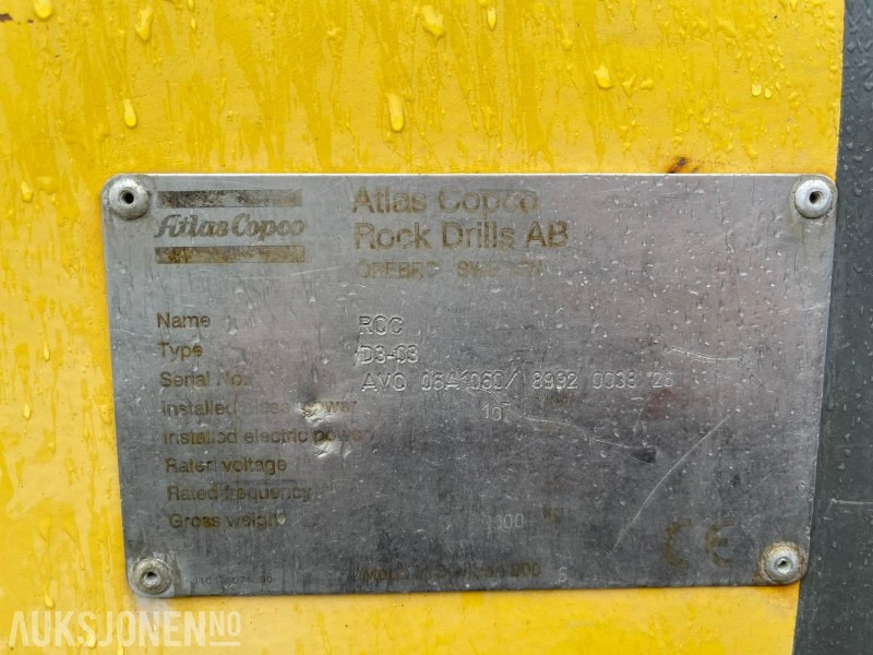 Borustyr Atlas Copco ROC D3-03 borerigg med COP 1838LE borhammer støvsuger og vinsj: bilde 7