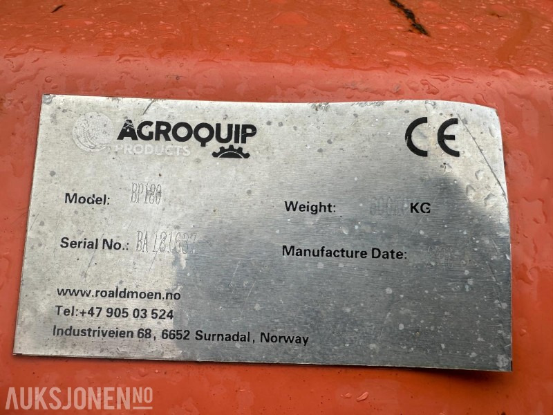 2018 AGROQUIP BP180 BEITEPUSSER - Landbruksteknikk: bilde 2 2018 AGROQUIP BP180 BEITEPUSSER - Landbruksteknikk: bilde 2