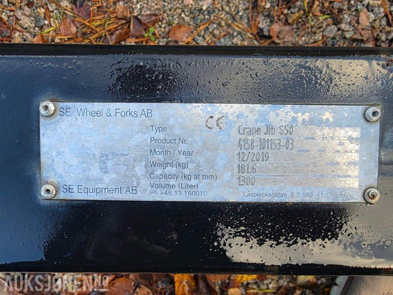 SE Equipment AB Crane jib S50 / KRANJIBB / LØFTEBOM - Anleggsmaskiner: bilde 3 SE Equipment AB Crane jib S50 / KRANJIBB / LØFTEBOM - Anleggsmaskiner: bilde 3