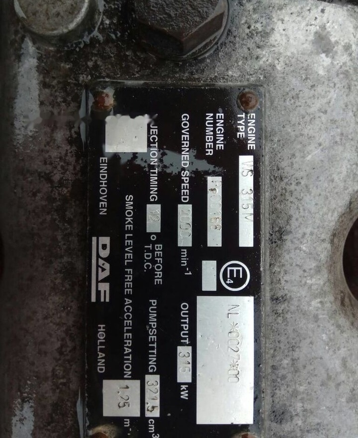 DAF ATI WS315M DAF 95 - Motor for Lastebil: bilde 4 DAF ATI WS315M DAF 95 - Motor for Lastebil: bilde 4