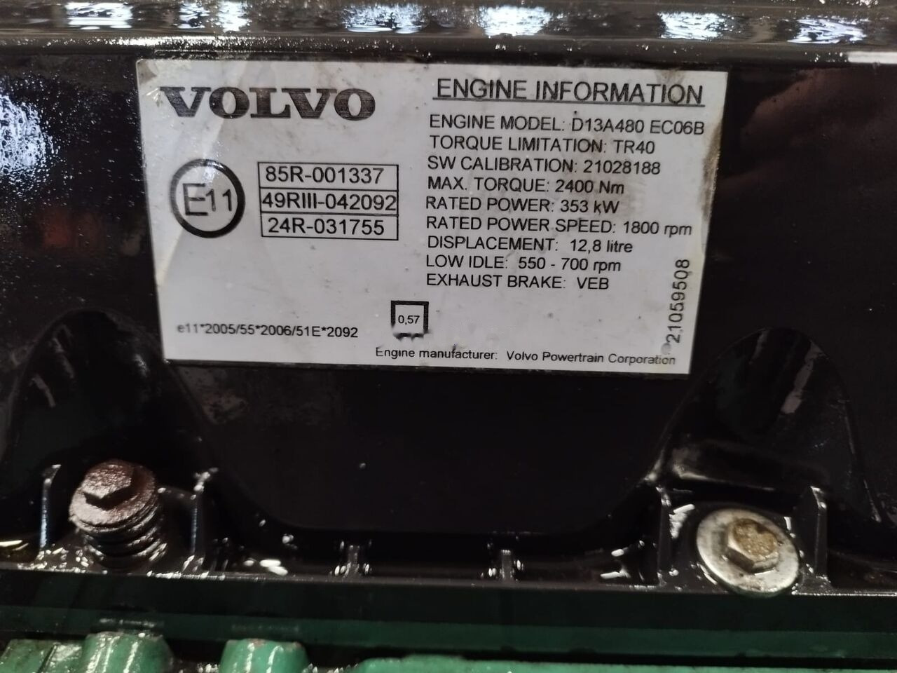 Volvo D13A480 EC06B Volvo FH, FM, FMX - Motor for Lastebil: bilde 4 Volvo D13A480 EC06B Volvo FH, FM, FMX - Motor for Lastebil: bilde 4