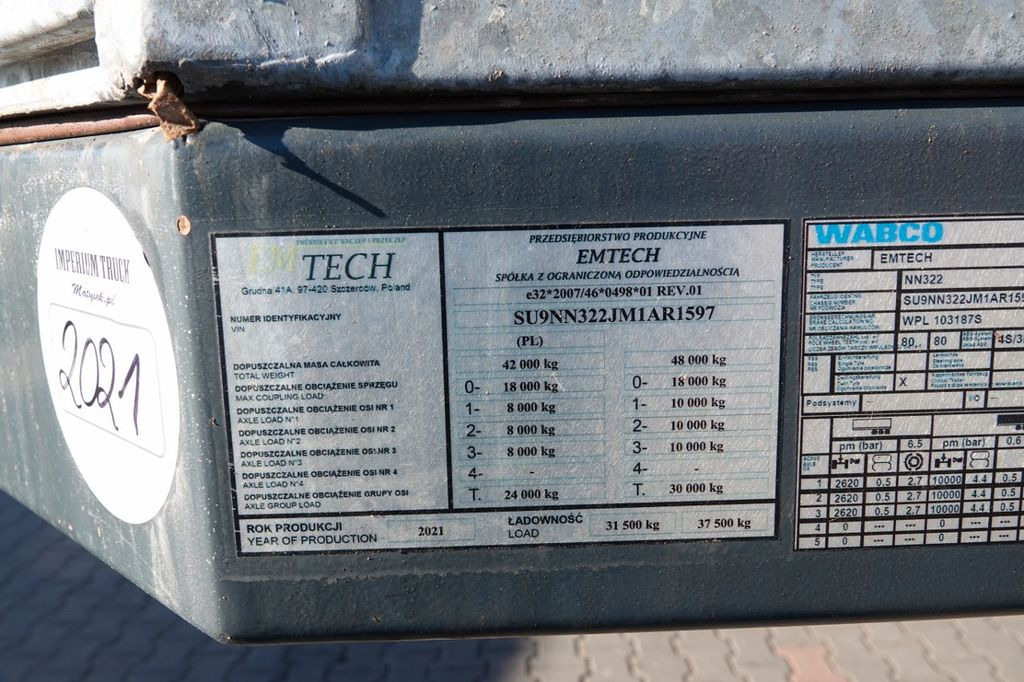 Lavloader semitrailer Emtech NACZEPA LAWETA / NISKOPODWOZIE / ROZCIĄGANA / DŁ: bilde 19