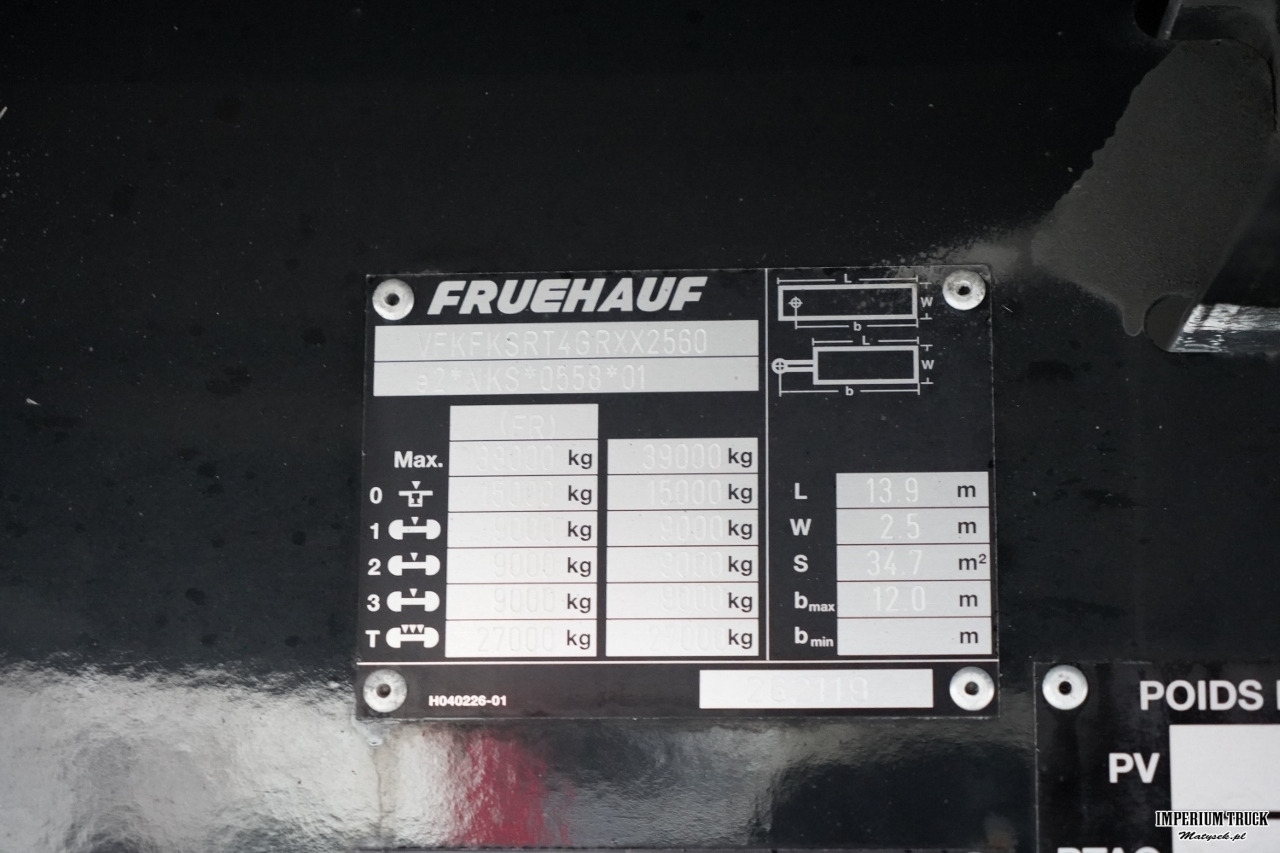 Gardintrailer FRUEHAUF FIRANKA / MEGA / MOCNA-PODŁOGA / OSIE SAF /: bilde 27 Gardintrailer FRUEHAUF FIRANKA / MEGA / MOCNA-PODŁOGA / OSIE SAF /: bilde 27