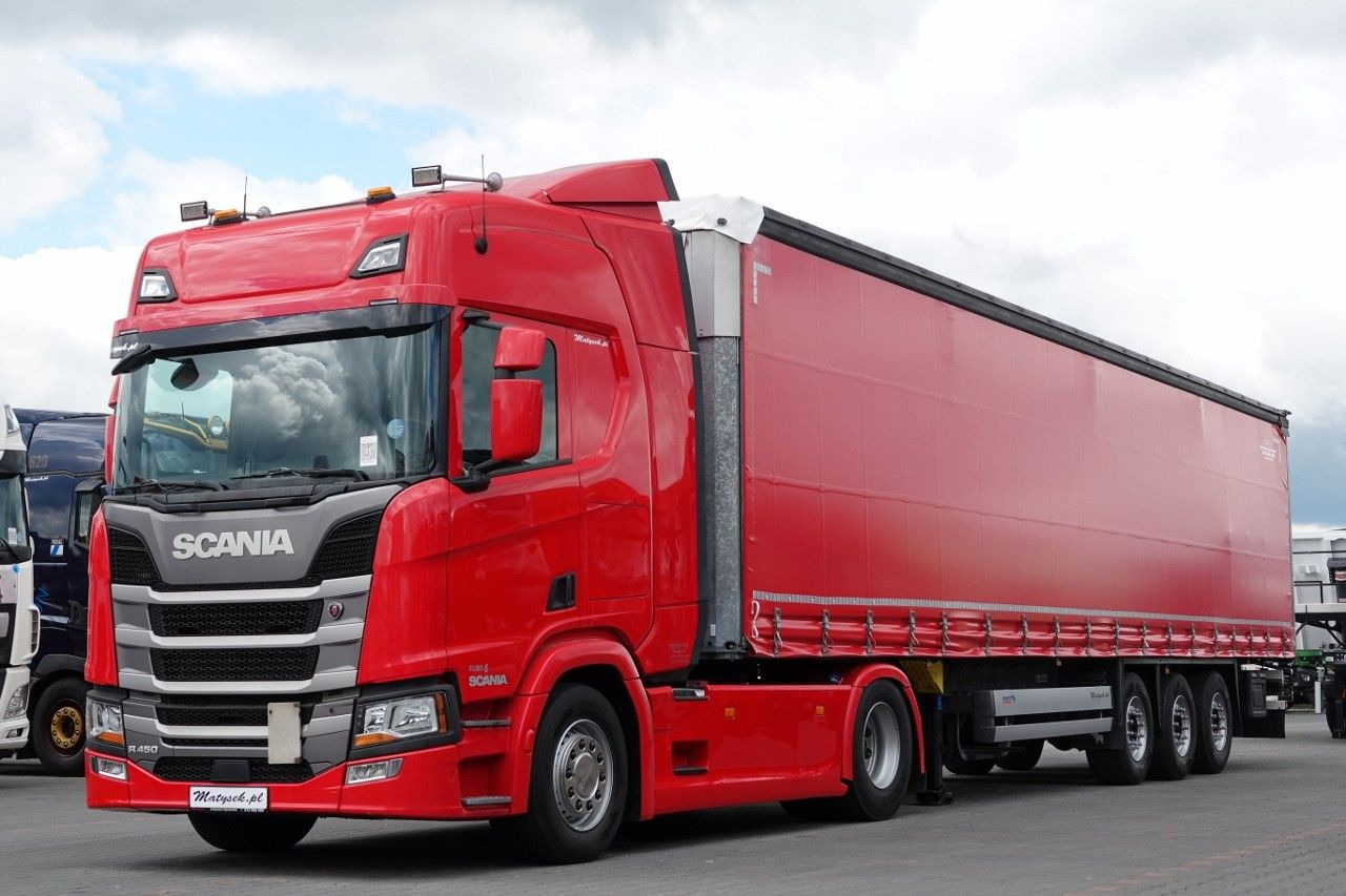 Scania R 450 / OPONY 100% / 2021 ROK / ZESTAW / FIRANKA - Trekkvogn: bilde 1 Scania R 450 / OPONY 100% / 2021 ROK / ZESTAW / FIRANKA - Trekkvogn: bilde 1