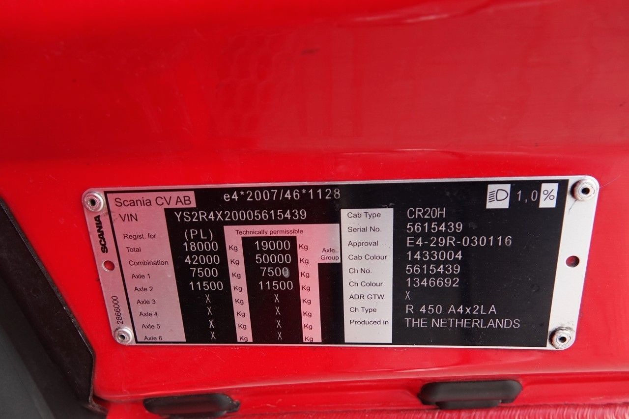 Trekkvogn Scania R 450 / OPONY 100% / 2021 ROK / ZESTAW / FIRANKA: bilde 18