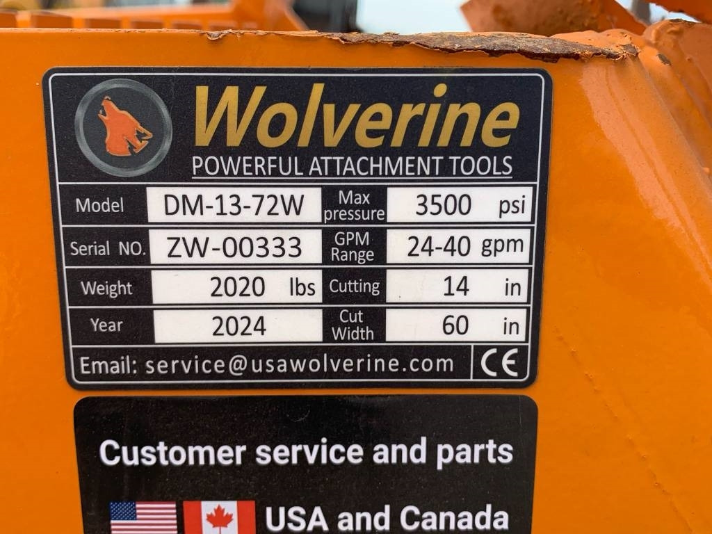 Wolverine DM-13-72W Mulcher - Krattknuser: bilde 5 Wolverine DM-13-72W Mulcher - Krattknuser: bilde 5