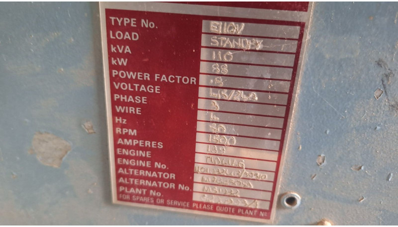 Eurocomach Stromaggregat KVA110 - Elektrisk generator: bilde 5 Eurocomach Stromaggregat KVA110 - Elektrisk generator: bilde 5