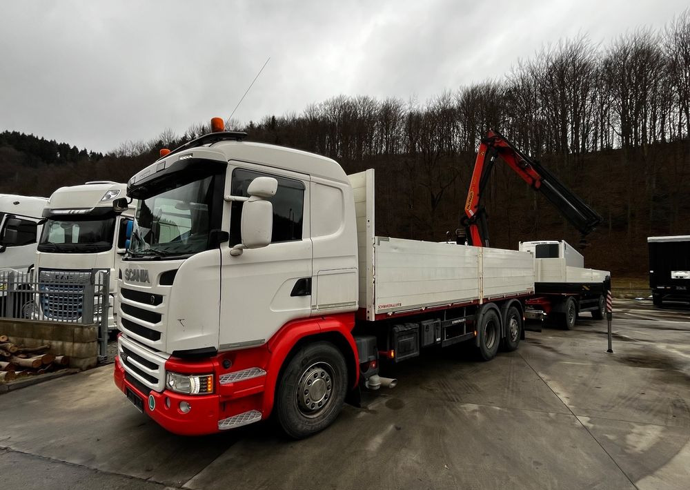 Scania R450 // 2014 // HDS Palfinger 13002 // 6x4 oś skrętna+podnoszona // Przyczepa Schwarzmuller // - Planbil: bilde 1 Scania R450 // 2014 // HDS Palfinger 13002 // 6x4 oś skrętna+podnoszona // Przyczepa Schwarzmuller // - Planbil: bilde 1