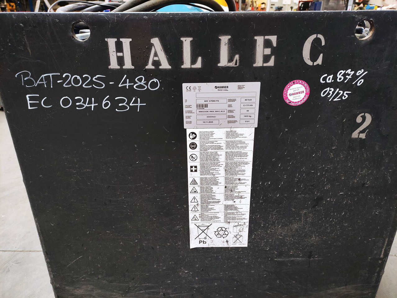 Hawker 80V 5 PZM 775 - Batteri for Materialhåndteringsutstyr: bilde 3 Hawker 80V 5 PZM 775 - Batteri for Materialhåndteringsutstyr: bilde 3