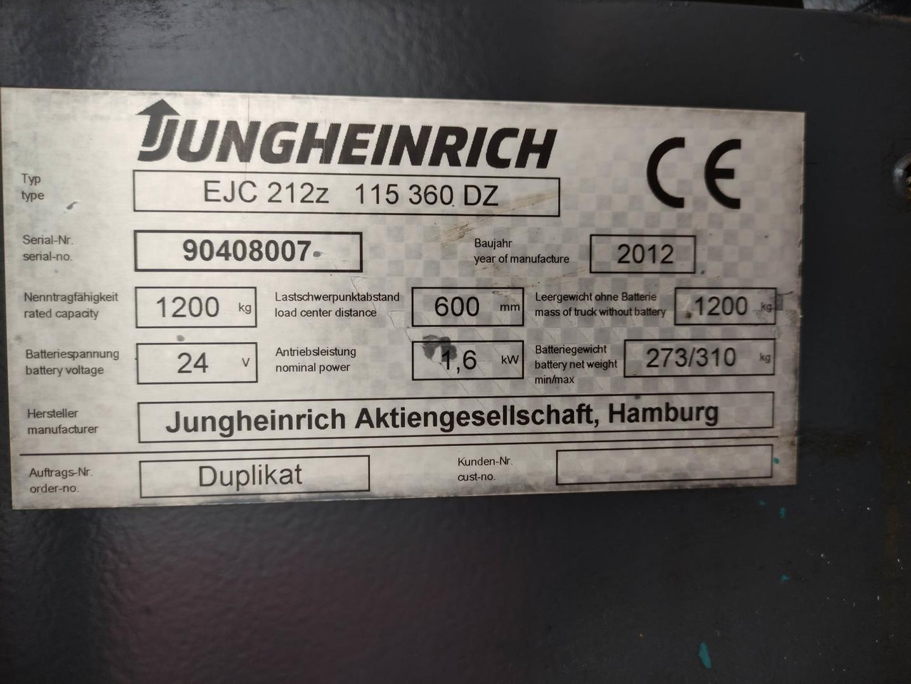 Jungheinrich EJC 212 Z - Stabler: bilde 5 Jungheinrich EJC 212 Z - Stabler: bilde 5