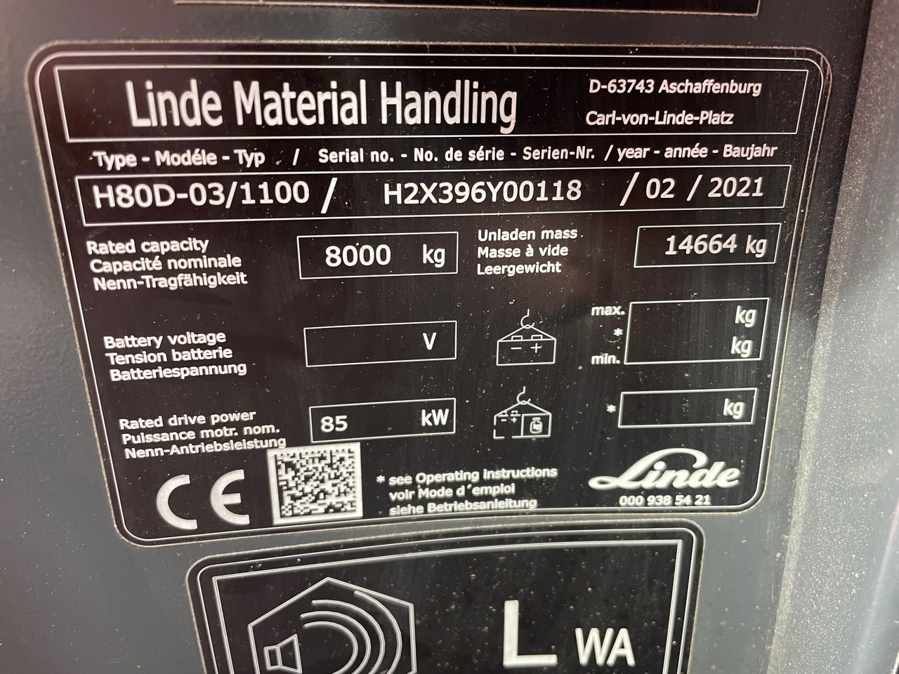 Dieseltruck Linde H80D-03/1100-396 EVO: bilde 6 Dieseltruck Linde H80D-03/1100-396 EVO: bilde 6