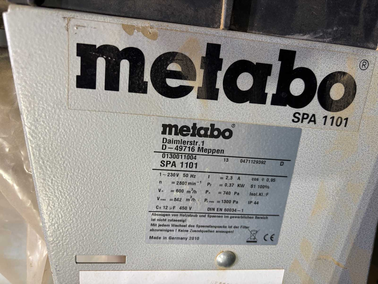 Dust vacuum cleaner Metabo Spa 1101 - Industristøvsuger: bilde 5 Dust vacuum cleaner Metabo Spa 1101 - Industristøvsuger: bilde 5