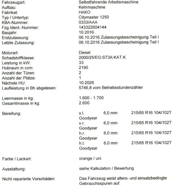 Hako Citymaster 1250 - Feiebil: bilde 4 Hako Citymaster 1250 - Feiebil: bilde 4