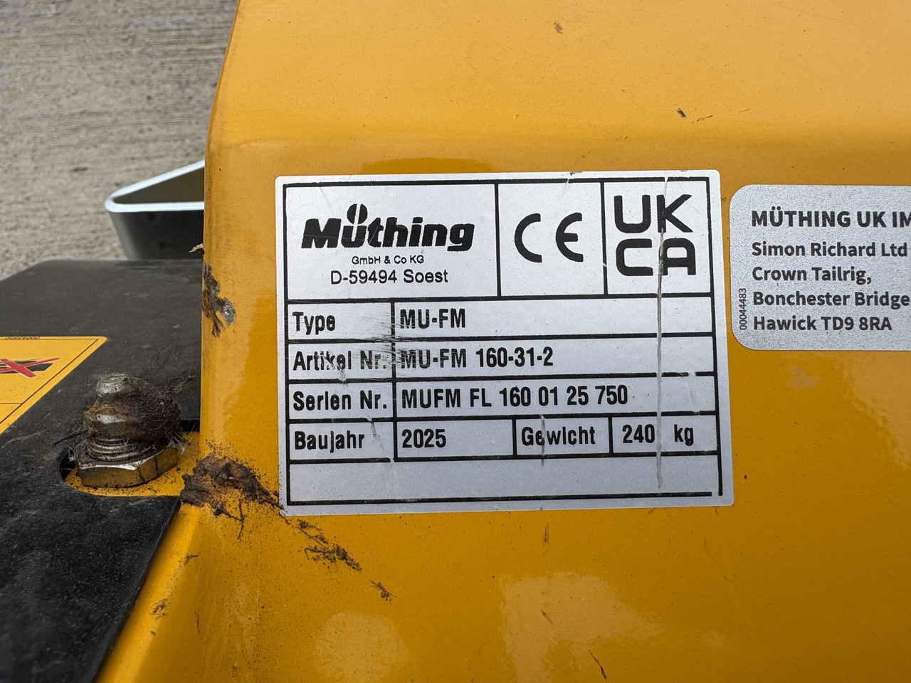 Muthing MU-FM160 JD Outfront Flail Mower - Gressklipper: bilde 4 Muthing MU-FM160 JD Outfront Flail Mower - Gressklipper: bilde 4