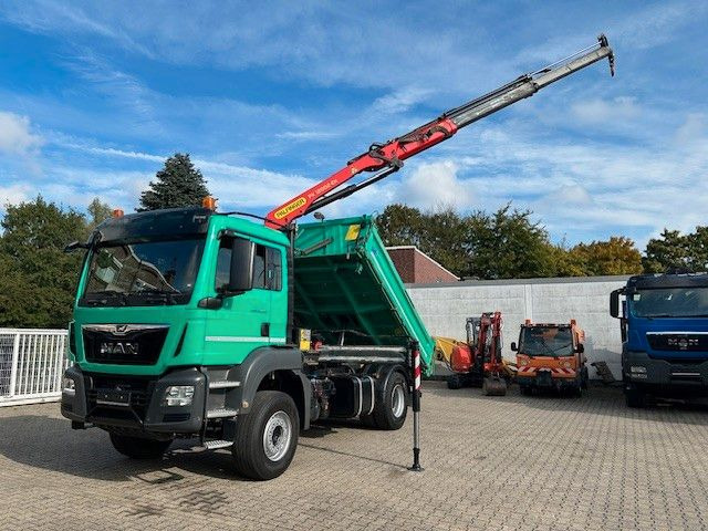 MAN 18.460 MEILLER 3SKipp PALFINGER PK 12002EH 4x2 - Tippbil, Kranbil: bilde 1 MAN 18.460 MEILLER 3SKipp PALFINGER PK 12002EH 4x2 - Tippbil, Kranbil: bilde 1