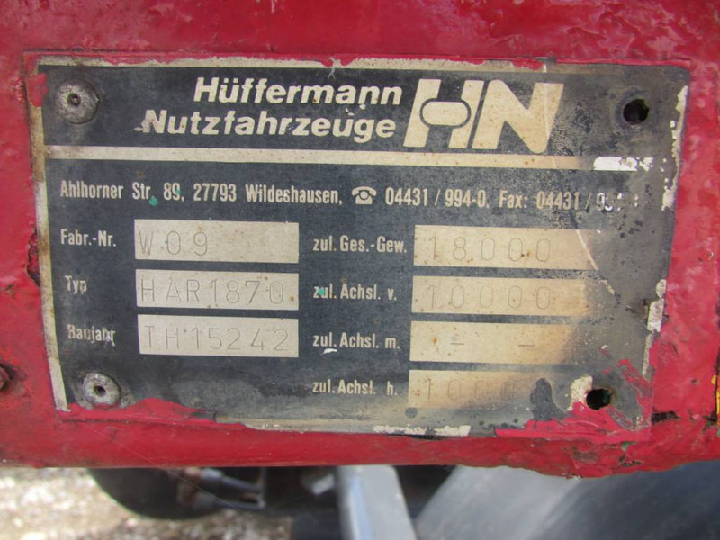 Huffermann HAR 18.70 Containeranhänger 3.900 EUR - Container-transport/ Vekselflak tilhenger: bilde 4 Huffermann HAR 18.70 Containeranhänger 3.900 EUR - Container-transport/ Vekselflak tilhenger: bilde 4
