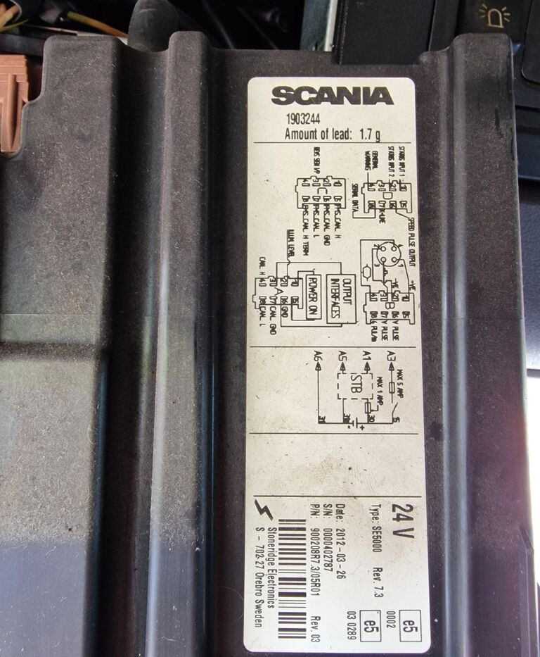 Scania REV 7.3 1903244 Scania REV 7.3 1903244 truck - Fartsskriver for Lastebil: bilde 2 Scania REV 7.3 1903244 Scania REV 7.3 1903244 truck - Fartsskriver for Lastebil: bilde 2