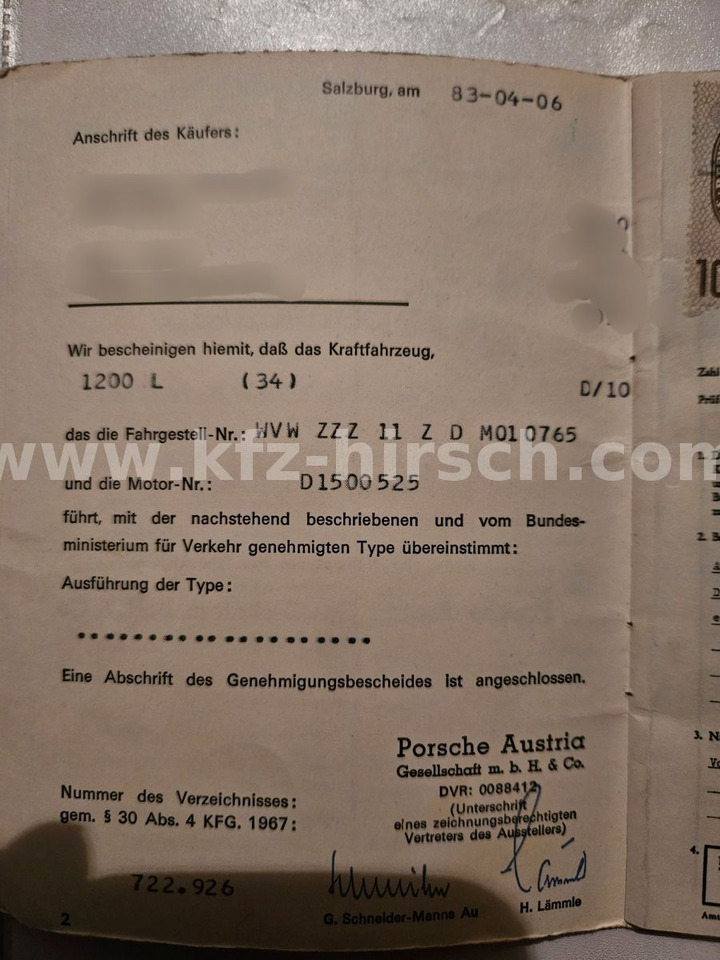 Sedan Volkswagen Käfer 1200 1.Hand in der seltenen Farbe Orange: bilde 14
