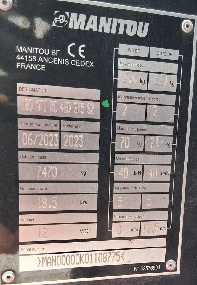 Bomlift Manitou 180 ATJ RC 4RD ST5 S2: bilde 7