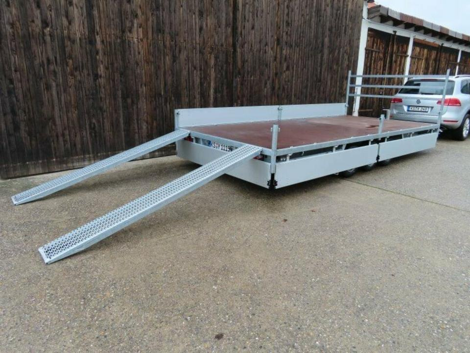 Hulco - PKW Anhänger Tridem, 3,5 to Leihanhänger Mietfahrzeug 5m - Planhenger/ Flathenger: bilde 1 Hulco - PKW Anhänger Tridem, 3,5 to Leihanhänger Mietfahrzeug 5m - Planhenger/ Flathenger: bilde 1