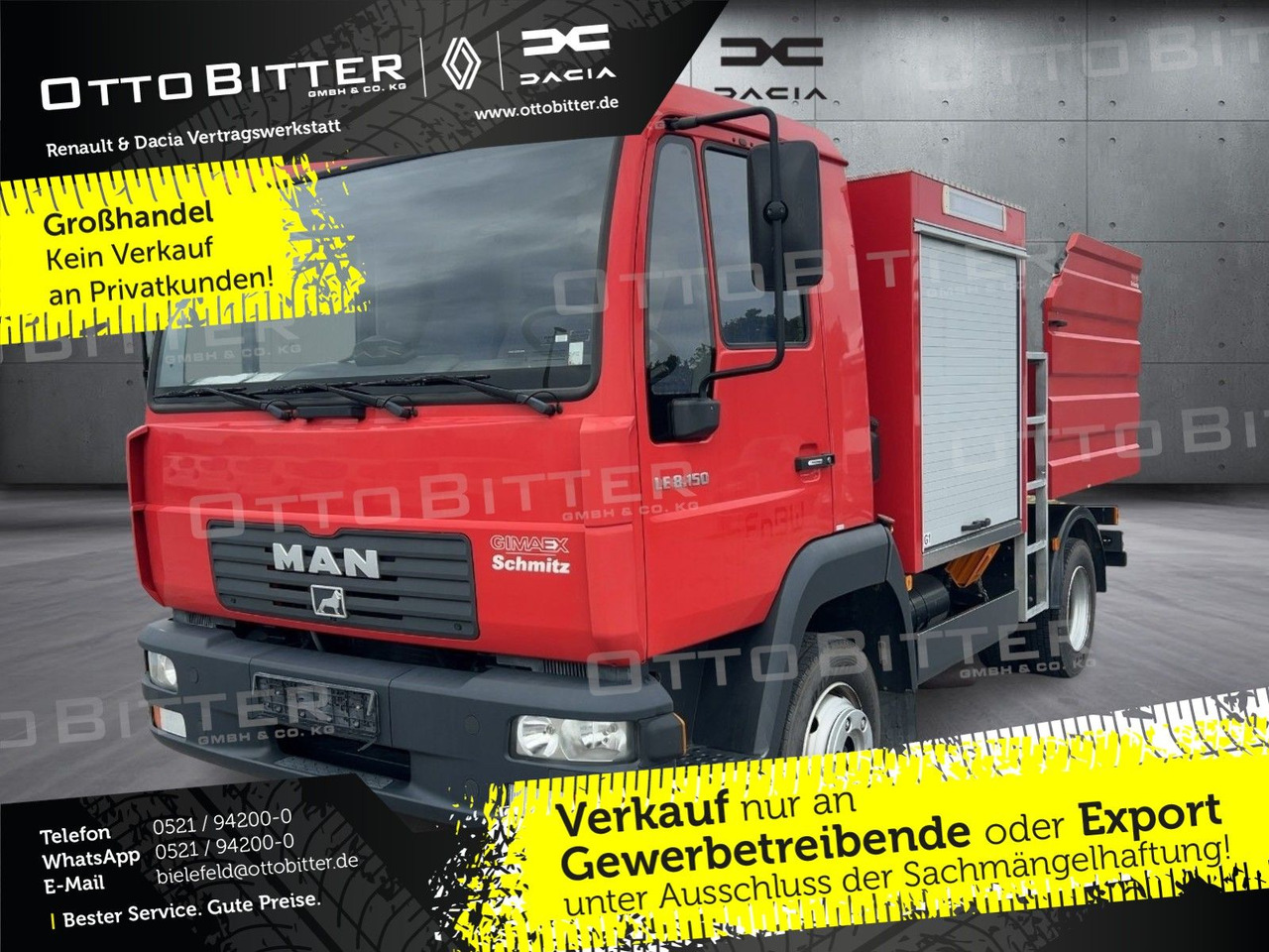 MAN LE 8150 4x2 Löschfahrzeug/Feuerwehr/Wassertank - Lastebil: bilde 1 MAN LE 8150 4x2 Löschfahrzeug/Feuerwehr/Wassertank - Lastebil: bilde 1