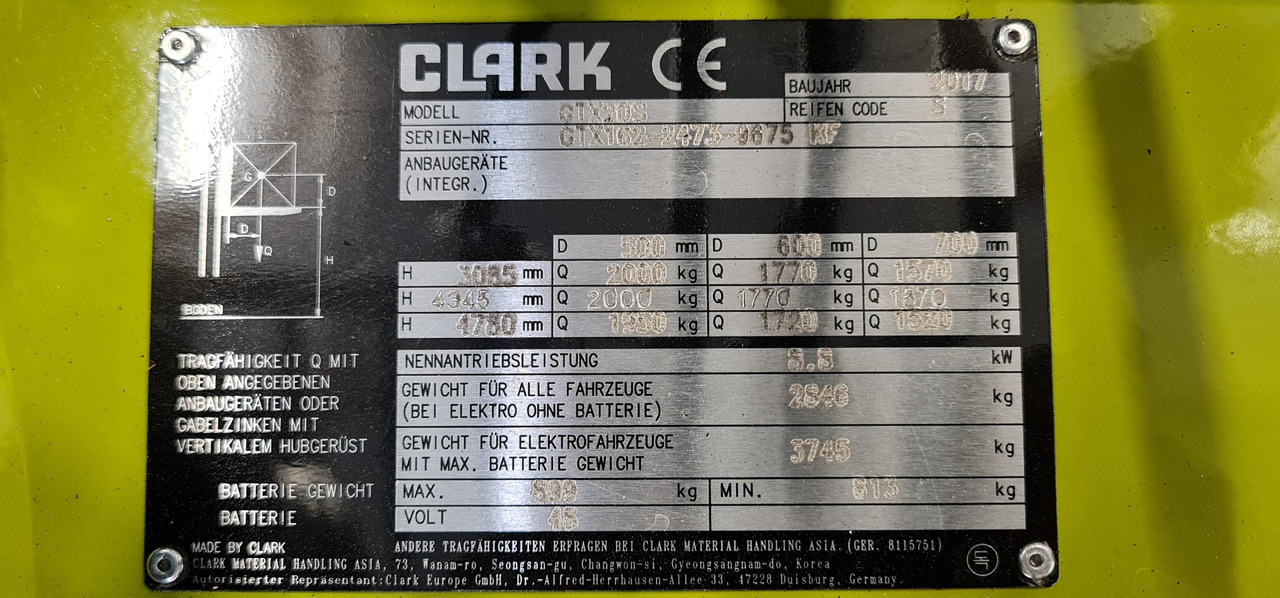 CLARK GTX 20 S - El-truck: bilde 5 CLARK GTX 20 S - El-truck: bilde 5
