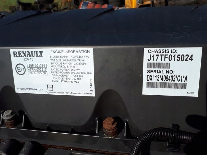 Renault DXI13 480 EURO 5 EEV truck - Motor for Lastebil: bilde 2 Renault DXI13 480 EURO 5 EEV truck - Motor for Lastebil: bilde 2