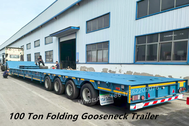 TITAN 4 Axle 100 Ton Folding Gooseneck Lowboy Trailer for Sale in Africa - Lavloader semitrailer: bilde 3 TITAN 4 Axle 100 Ton Folding Gooseneck Lowboy Trailer for Sale in Africa - Lavloader semitrailer: bilde 3