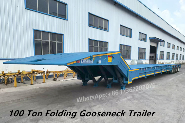 TITAN 4 Axle 100 Ton Folding Gooseneck Lowboy Trailer for Sale in Africa - Lavloader semitrailer: bilde 1 TITAN 4 Axle 100 Ton Folding Gooseneck Lowboy Trailer for Sale in Africa - Lavloader semitrailer: bilde 1