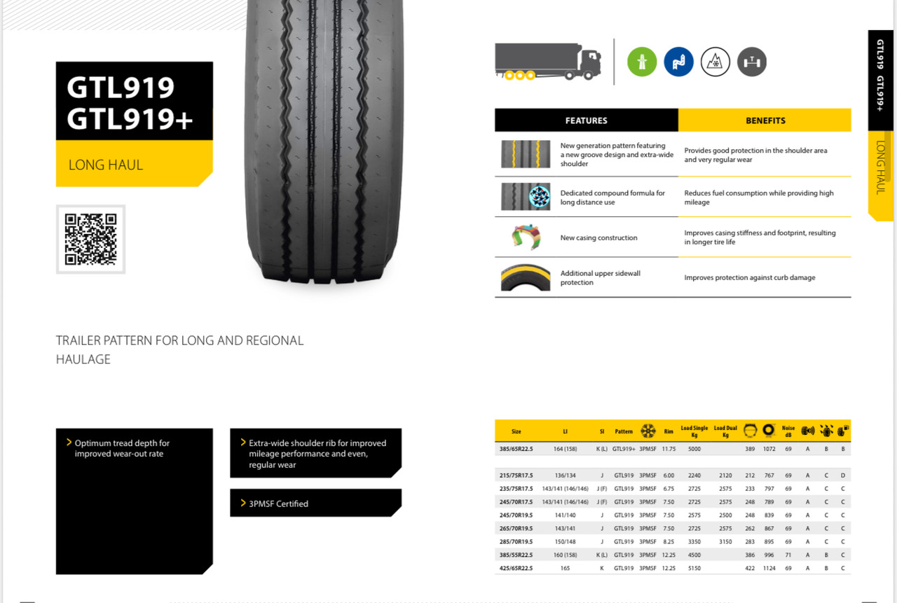 GITI 385 / 65 R 22,5 - Dekk for Tilhenger: bilde 1 GITI 385 / 65 R 22,5 - Dekk for Tilhenger: bilde 1