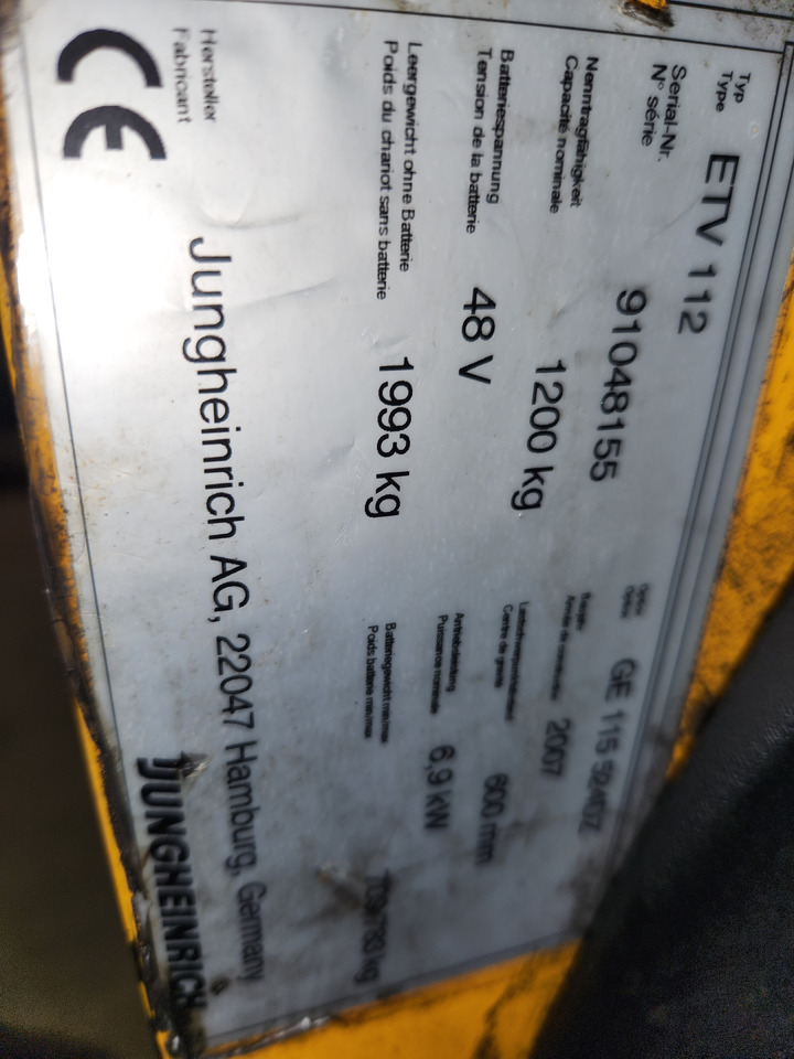 JUNGHEINRICH ETV112 - Sidelaster: bilde 1 JUNGHEINRICH ETV112 - Sidelaster: bilde 1