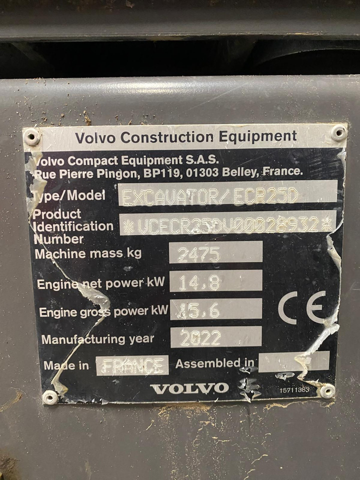 VOLVO ECR25D - Minigraver: bilde 2 VOLVO ECR25D - Minigraver: bilde 2
