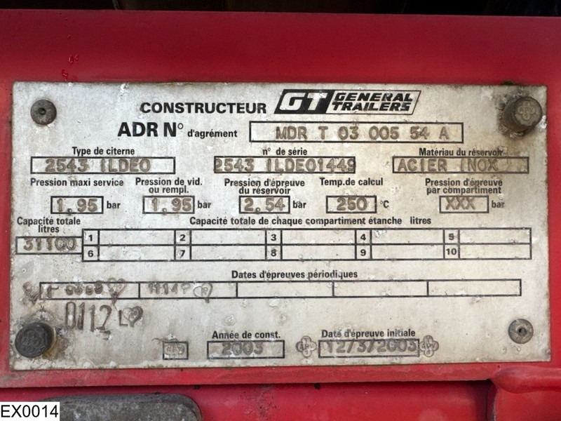 GENERAL TRAILERS Bitum 31.100 Liter, 1 Comp - Tanksemi: bilde 5 GENERAL TRAILERS Bitum 31.100 Liter, 1 Comp - Tanksemi: bilde 5