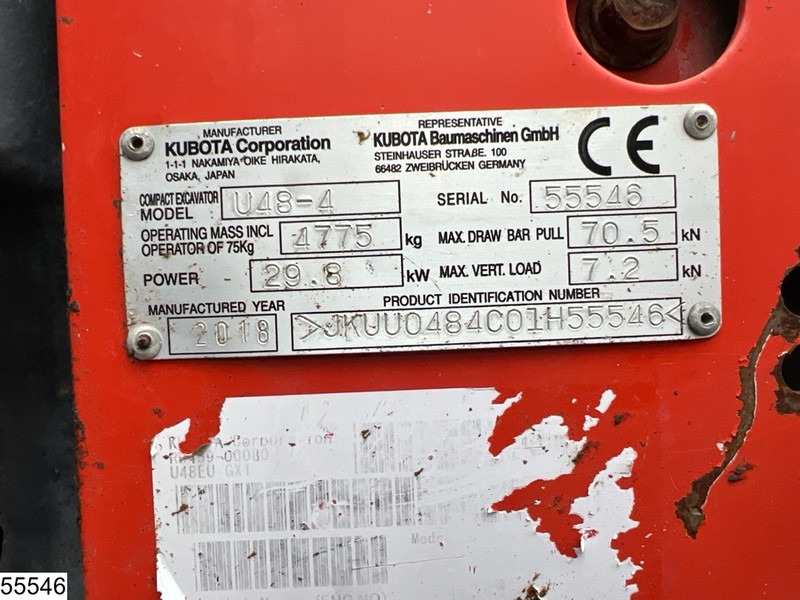 Kubota U 48 29,8KW, 1 bucket, 3681h - Minigraver: bilde 5 Kubota U 48 29,8KW, 1 bucket, 3681h - Minigraver: bilde 5