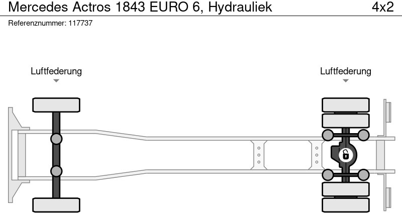 Chassis lastebil Mercedes-Benz Actros 1843 EURO 6, Hydrauliek: bilde 13 Chassis lastebil Mercedes-Benz Actros 1843 EURO 6, Hydrauliek: bilde 13