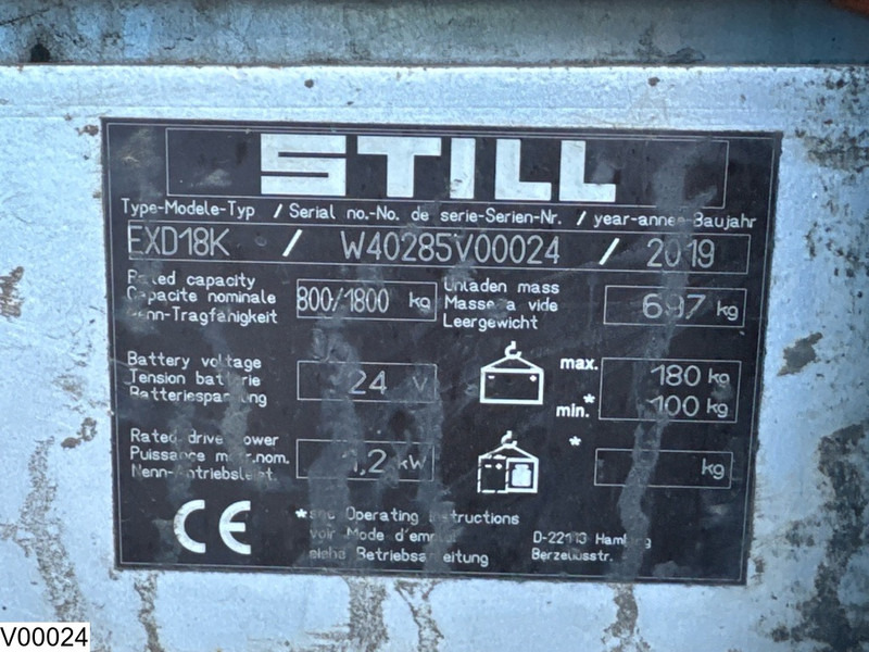 Still EXD18K 1800 kg, 2.10 m, Electric, 362 hours - Stabler: bilde 5 Still EXD18K 1800 kg, 2.10 m, Electric, 362 hours - Stabler: bilde 5